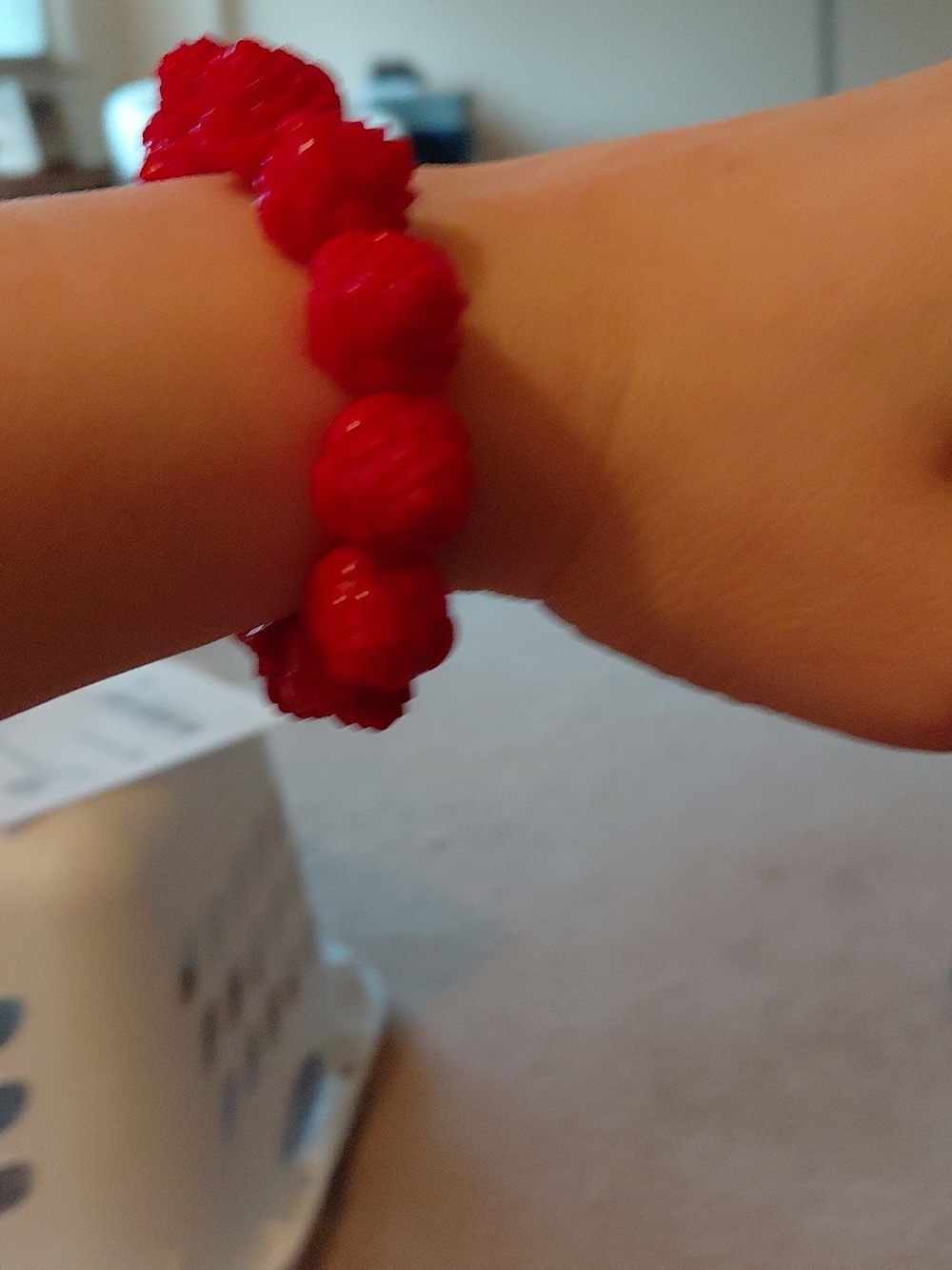 Red Floral Bead Bracelet & Earrings Set - Tarina Tarantino - Picture 2 of 3